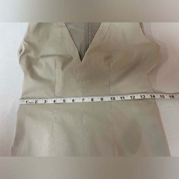 Hugo Boss Elegant Taupe Beige Structured Short Sleeveless Dress - 4 - Picture 12 of 13